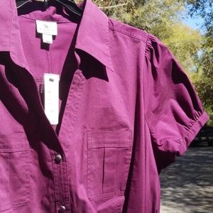 Purple button down dress